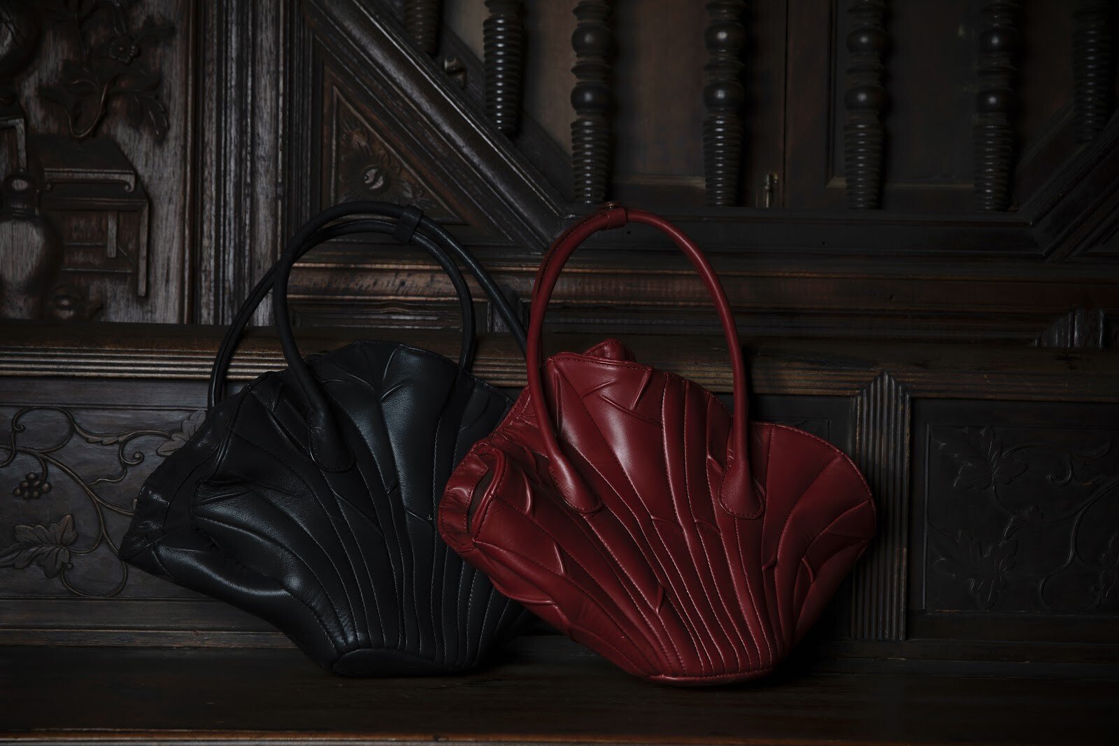 Dried Lotus Leaves Leather Bag