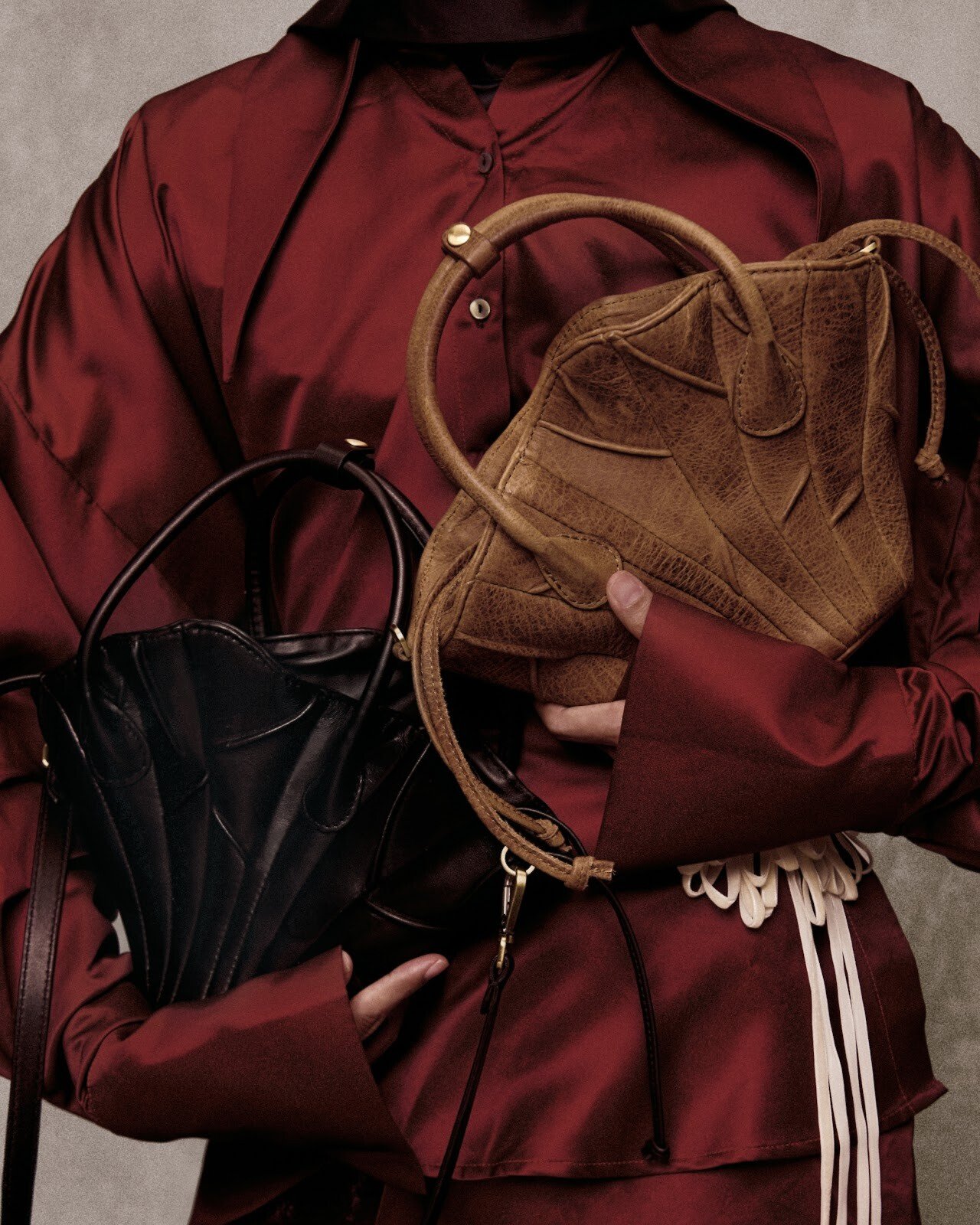 Dried Lotus Leaves Leather Bag
