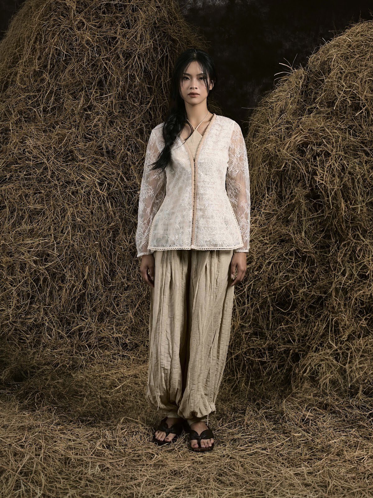 NÀNG NHEN LACE RUFFLED SOUTH VIETNAMMESE PAJẠMA