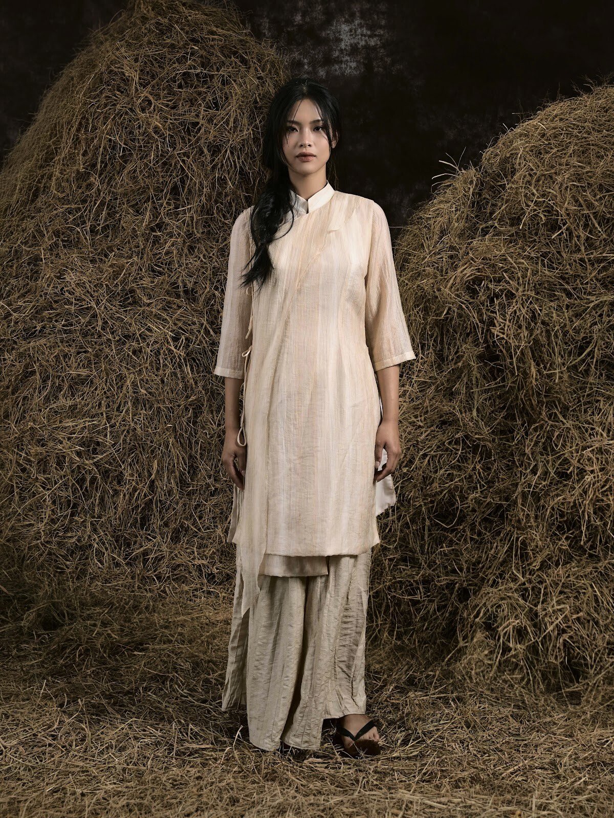 CHẠY ĐỒNG PALAZZO WIDE-LEG PANTS